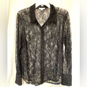 Bundle 3 for $10 - Bar III Black Lace Long Sleeve Blouse Size L